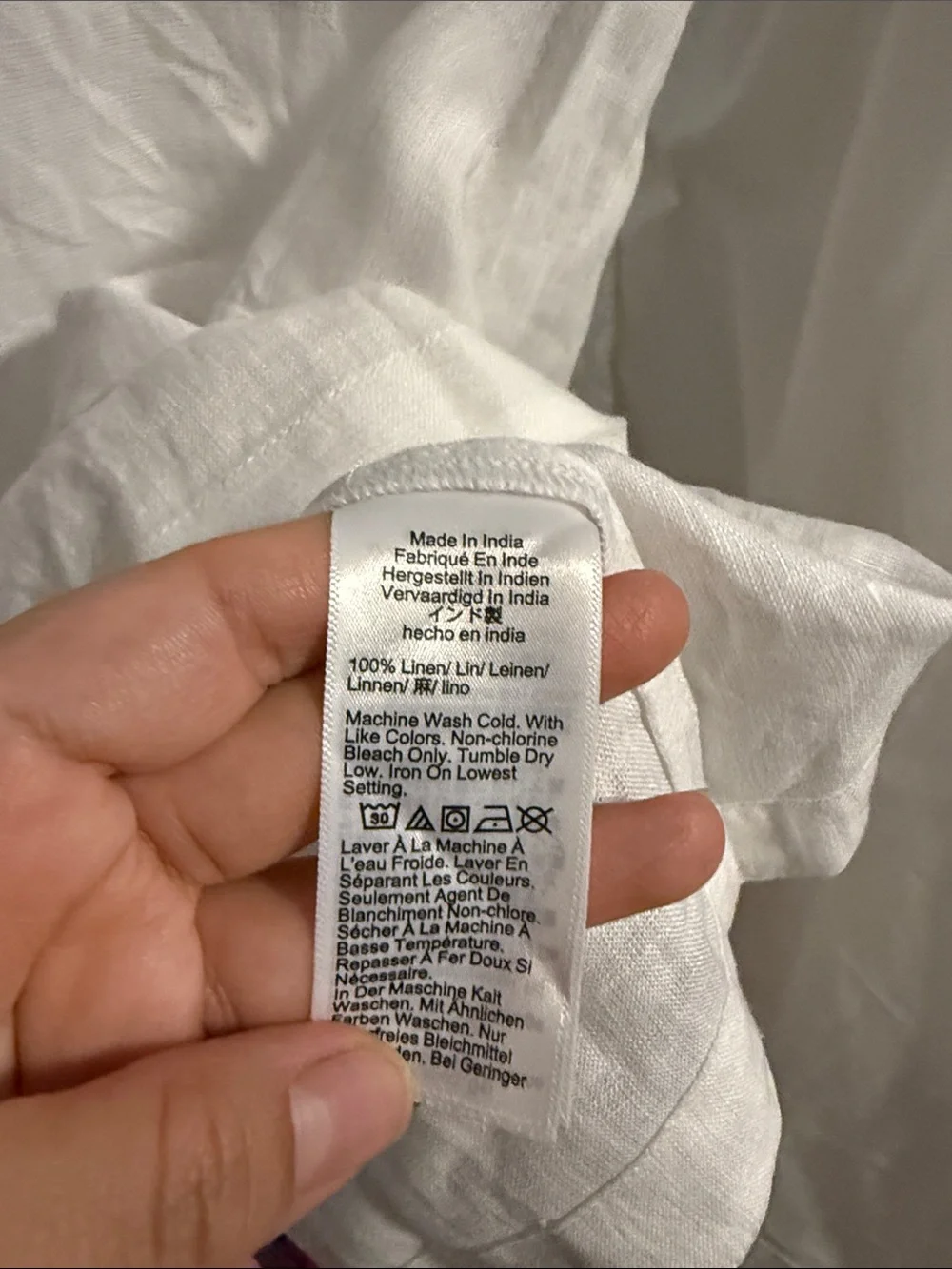 J.Crew Maxine Linen White Button-Back Top
